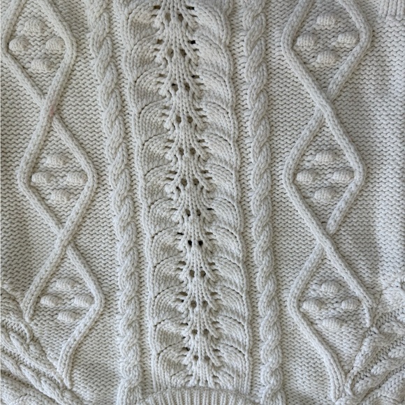 Anthropologie brand Knitted and knitted Elegant White Cable Knit Sweater - Picture 3 of 7